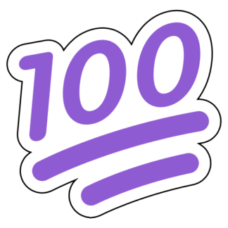 100 One-Hundred Emoji Sticker (Lavender)
